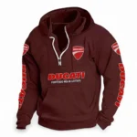 Performance Two-Wheeler Casual Stand Up Collar Hoodie CAR481 - Deep Red
