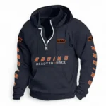 Enduro Bike Casual Stand Up Collar Hoodie CAR481 - Dark Blue