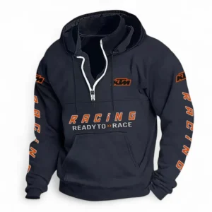 Enduro Bike Casual Stand Up Collar Hoodie CAR481 - Dark Blue