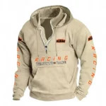 Dirt Motorcycle Casual Stand Up Collar Hoodie CAR481 - Off White