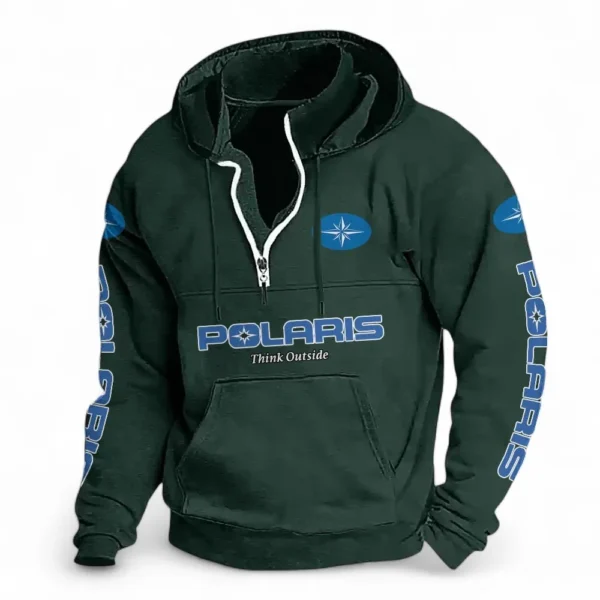 Adventure ATV Casual Stand Up Collar Hoodie CAR481 - Dark Green