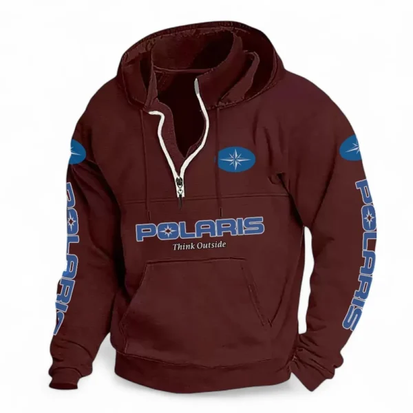 Utility Task Vehicle Casual Stand Up Collar Hoodie CAR481 - Deep Red