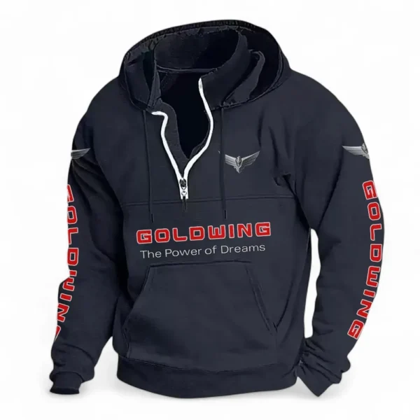 Luxury Cruiser Casual Stand Up Collar Hoodie CAR481 - Dark Blue