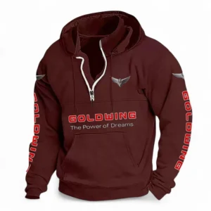 Comfortable Ride Casual Stand Up Collar Hoodie CAR481 - Deep Red