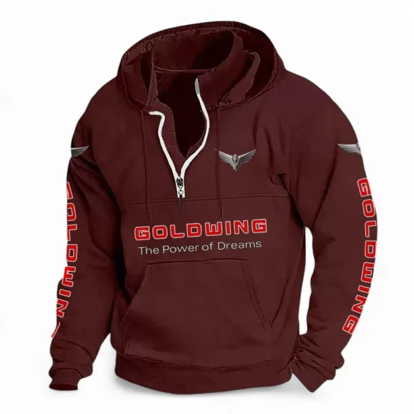 Comfortable Ride Casual Stand Up Collar Hoodie CAR481 - Deep Red