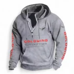 Highway Motorcycle Casual Stand Up Collar Hoodie CAR481 - Light Grey