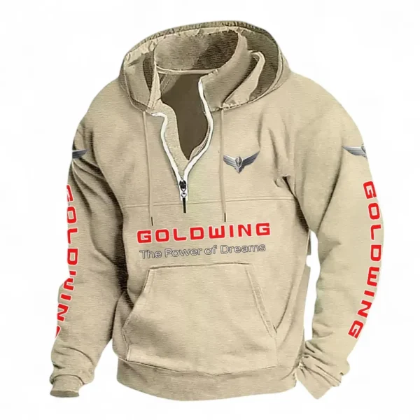 Adventure Touring Bike Casual Stand Up Collar Hoodie CAR481 - Off White