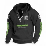 Off-Road Motorcycle Casual Stand Up Collar Hoodie CAR481 - Black
