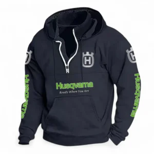 Enduro Bike Casual Stand Up Collar Hoodie CAR481 - Dark Blue