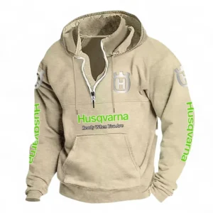 Trail Bike Casual Stand Up Collar Hoodie CAR481 - Off White