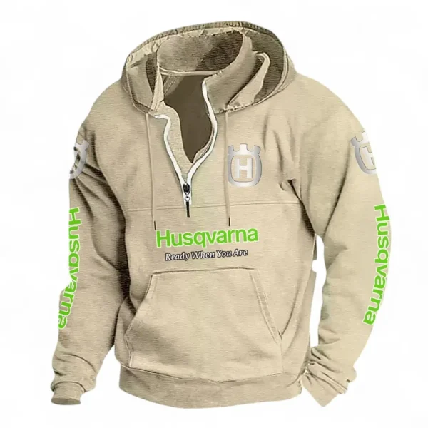 Trail Bike Casual Stand Up Collar Hoodie CAR481 - Off White