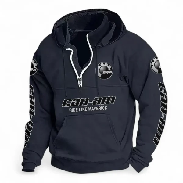 All-Terrain Rider Casual Stand Up Collar Hoodie CAR481 - Dark Blue