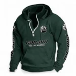 Sport ATV Casual Stand Up Collar Hoodie CAR481 - Dark Green