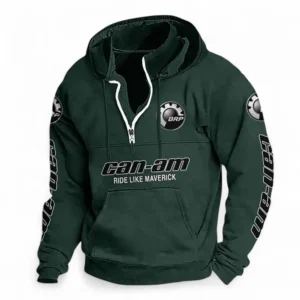 Sport ATV Casual Stand Up Collar Hoodie CAR481 - Dark Green