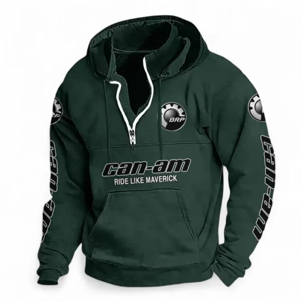 Sport ATV Casual Stand Up Collar Hoodie CAR481 - Dark Green