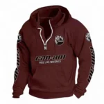 Recreational Quad Casual Stand Up Collar Hoodie CAR481 - Deep Red
