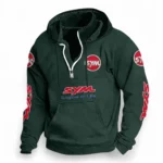 Lightweight Scooter Casual Stand Up Collar Hoodie CAR481 - Dark Green