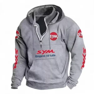Efficient Ride Casual Stand Up Collar Hoodie CAR481 - Light Grey