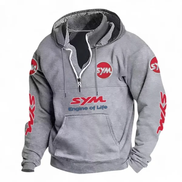Efficient Ride Casual Stand Up Collar Hoodie CAR481 - Light Grey