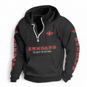 Classic Motorcycle Casual Stand Up Collar Hoodie CAR481 - Black