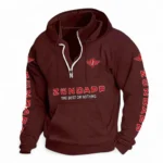 Heritage Motorcycle Casual Stand Up Collar Hoodie CAR481 - Deep Red