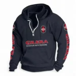 Italian Commuter Bike Casual Stand Up Collar Hoodie CAR481 - Dark Blue