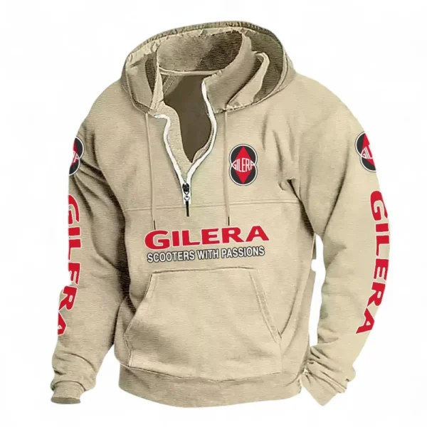 City Scooter Casual Stand Up Collar Hoodie CAR481 - Off White