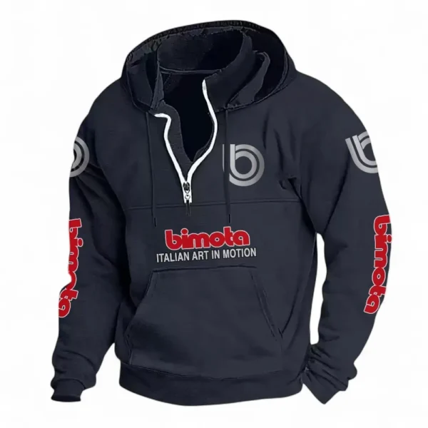 Precision-Built Sport Bike Casual Stand Up Collar Hoodie CAR481 - Dark Blue