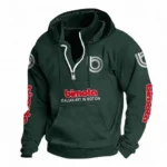 Elite Racing Two-Wheeler Casual Stand Up Collar Hoodie CAR481 - Dark Green
