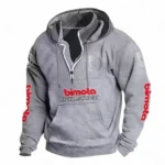 High-End Track Bike Casual Stand Up Collar Hoodie CAR481 - Light Grey