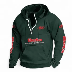 Trail Motorbike Casual Stand Up Collar Hoodie CAR481 - Dark Green