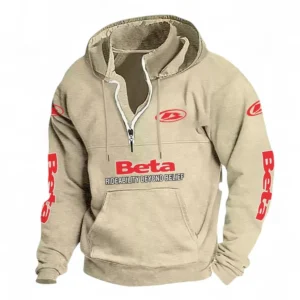Dual-Sport Motorcycle Casual Stand Up Collar Hoodie CAR481 - Off White