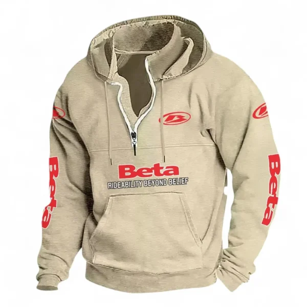 Dual-Sport Motorcycle Casual Stand Up Collar Hoodie CAR481 - Off White