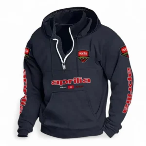 Italian Motorcycle Casual Stand Up Collar Hoodie CAR481 - Dark Blue
