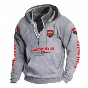 Road Bike Casual Stand Up Collar Hoodie CAR481 - Light Grey