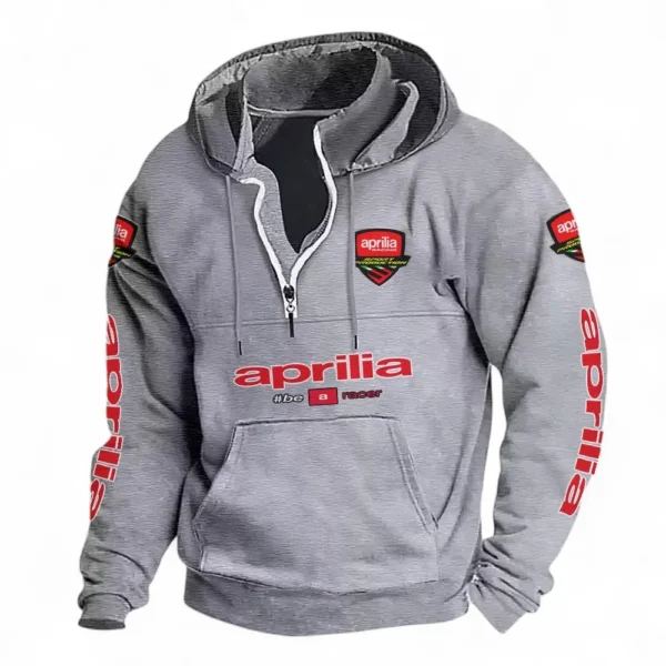Road Bike Casual Stand Up Collar Hoodie CAR481 - Light Grey