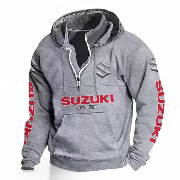 Lightweight Sedan Casual Stand Up Collar Hoodie CAR481 - Light Grey