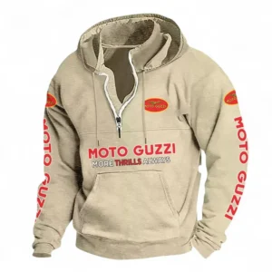 Vintage Cruiser Casual Stand Up Collar Hoodie CAR481 - Off White