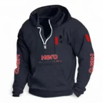 Lightweight Motorcycle Casual Stand Up Collar Hoodie CAR481 - Dark Blue