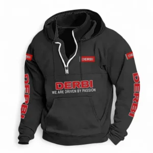Lightweight Street Bike Casual Stand Up Collar Hoodie CAR481 - Black