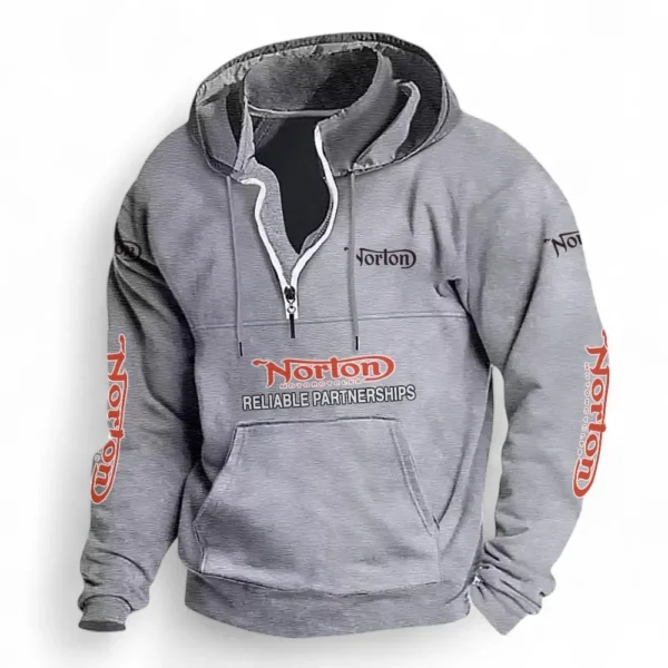 Cafe Racer Casual Stand Up Collar Hoodie CAR481 - Light Grey