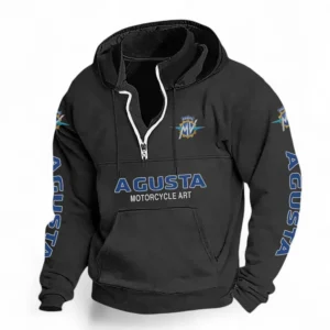 Sport Motorcycle Casual Stand Up Collar Hoodie CAR481 - Black