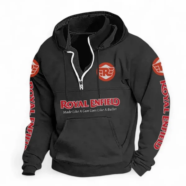 Classic Cruiser Casual Stand Up Collar Hoodie CAR481 - Black