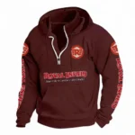 Heritage Ride Casual Stand Up Collar Hoodie CAR481 - Deep Red