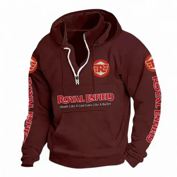 Heritage Ride Casual Stand Up Collar Hoodie CAR481 - Deep Red