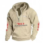 Timeless Motorbike Casual Stand Up Collar Hoodie CAR481 - Off White