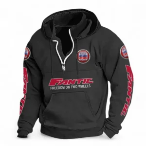 Off-Road Motorcycle Casual Stand Up Collar Hoodie CAR481 - Black