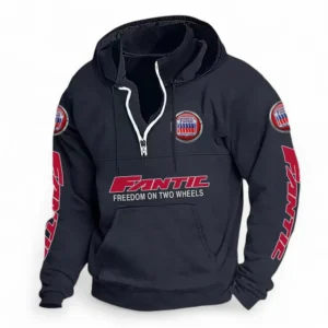 Enduro Bike Casual Stand Up Collar Hoodie CAR481 - Dark Blue