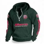 Motocross Motorcycle Casual Stand Up Collar Hoodie CAR481 - Dark Green