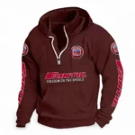 Adventure Two-Wheeler Casual Stand Up Collar Hoodie CAR481 - Deep Red